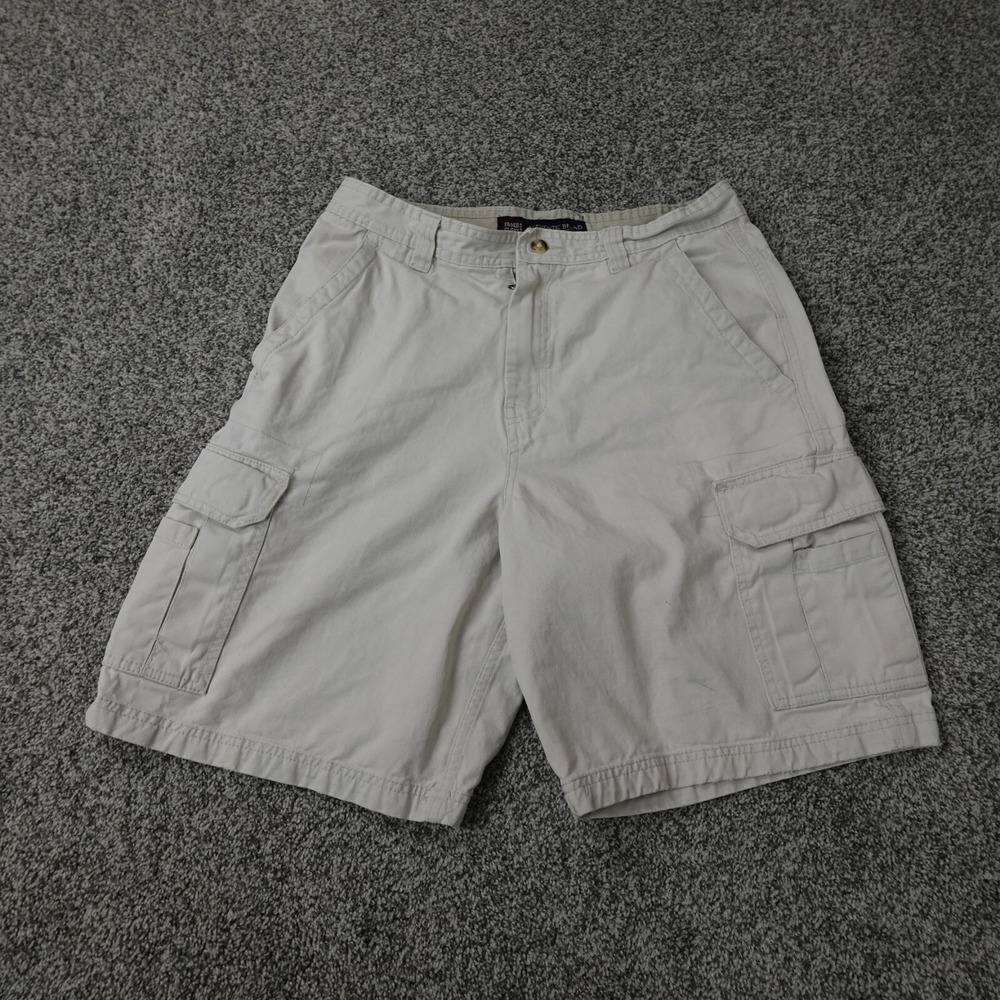 Faded Glory Shorts Mens 32‎ White Beige Khaki Bermuda Cargo Outdoor Work Cotton